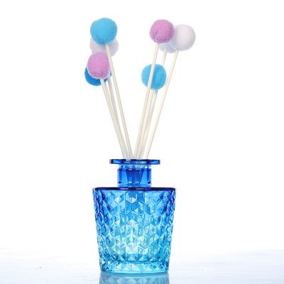 Unique Design Gradient Blue 170ml Cone Reed Diffuser Empty Glass Bottle With Cork Or Glass Stopper 