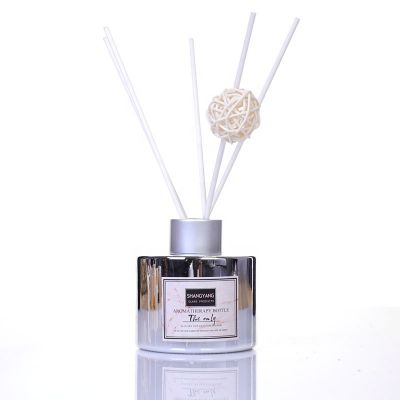 High quality luxury 100ml round shape empty crystal aroma reed diffuser glass bottle 