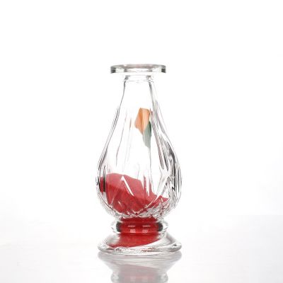 250ml transparent round cylindrical aroma reed diffuser glass bottle with diffuser flowers 