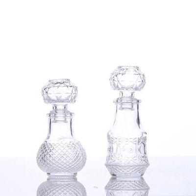 New Design 50ml 60ml Decorative Crystal Glass Empty Glass Perfume Diffuser Bottle With Cap 