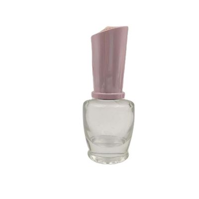 China supplier custom design empty 12ml clear nail polishn bottle with brush cap 