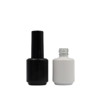 Fast delivery 15ml round nail polish glass bottle with brush and cap 