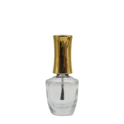2020 new design 17ml empty unique luxury nail polish glass bottle with gold cap