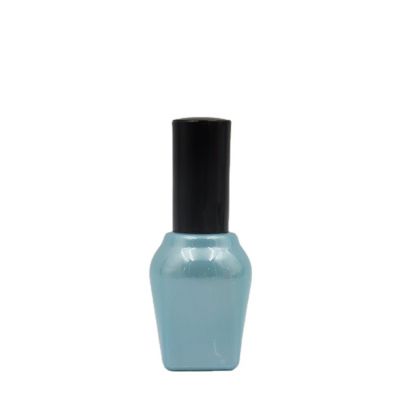 Wholesale 15ml empty custom blue coating nail polish glass bottle with cap and brush 