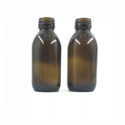 125ml amber glass bottle for syrup with tamper proof cap 