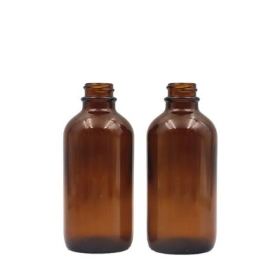 High quality 30ml 60ml 120ml amber round boston syrup glass bottle 