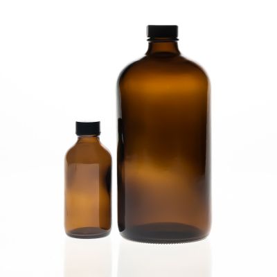 Pharmaceutical Use 120ml 500ml 1000ml Capacity Amber Round Laboratory Reagent Boston Bottle with Bakelite Cap 