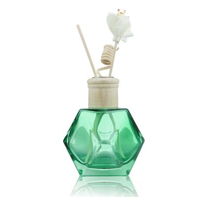 Best selling 20ml mini green crystal glass empty perfume bottles 