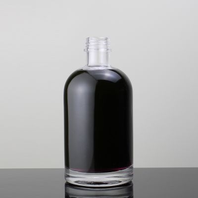 Factory direct sale round bar top vodka 500ml glass spirit bottles