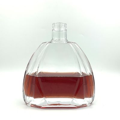 700ml Flat Round Glass Bottle For Spirit Whisky Wine Vodka Brandy