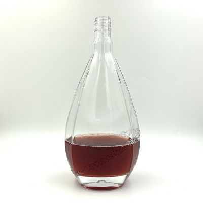 1000ml Large Capacity High-grade Clear Vodka Glass Wine Bottle 