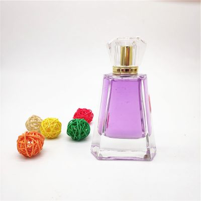 75ml unique hexagon style elegant best selling crok glass perfume bottle with logo printing