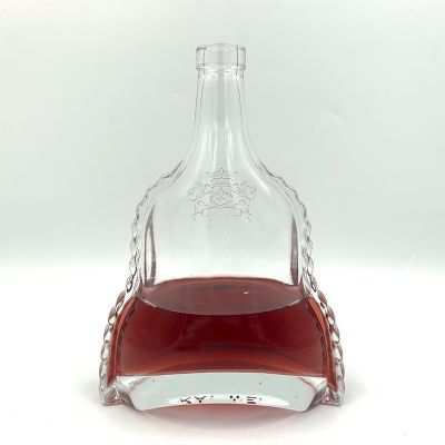 Custom 700ml Bell Shaped High Quality Cheap Glass Bottle For Wine Xo Whisky Tequila