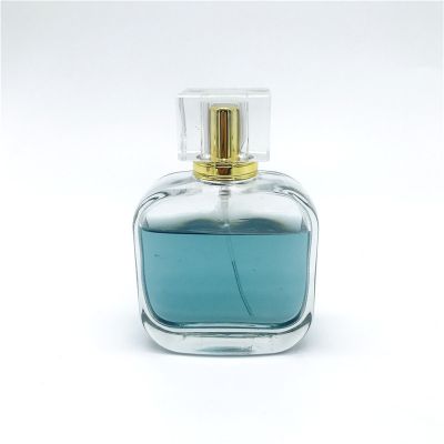 100ml beautiful refillable rectangle custom made glass perfume bottle 