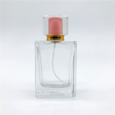 80ml square clear glass perfume bottle with printed logo 