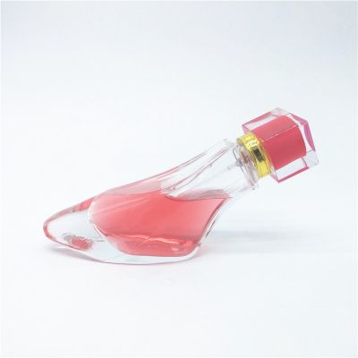 90ml high heel shoe shape empty glass fancy perfume bottle