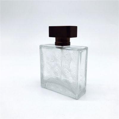 100ml custom empty glass perfume bottle with spray and lid 