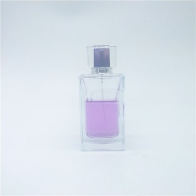 100ml luxury transparent rectangle glass perfume bottle 