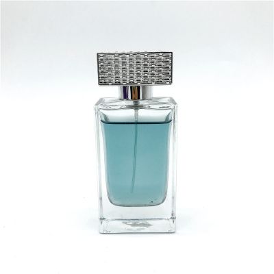 75ml airless cosmetic pump bottle rectangle shape spray glass perfume bottle