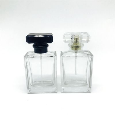 Empty cosmetic packaging rectangle shape 50ml perfume bottles with fine mist spray cap 