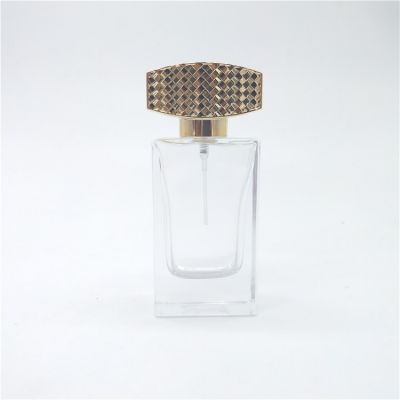 50ml luxury gold cap brand custom logo empty glass perfume bottle 
