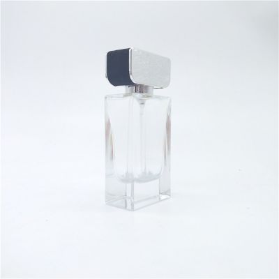 50ml empty rectangular india glass cosmetic container oem perfume bottle for men 