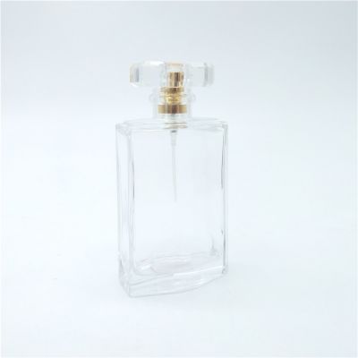 100ml traditional perfume oil bottle crimper square empty glass bottles for perfume