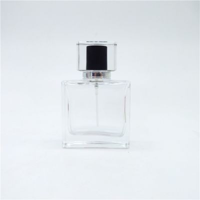 Black acrylic cap 45ml empty designer refill perfume atomizer spray bottle 