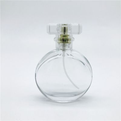 50ml Oval Shape Clear Glass Perfume Bottle Pump Atomizer Bottle with Sprayer and Clear Caps 