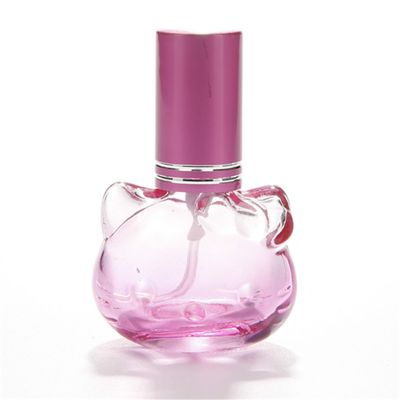 10ml empty cat fancy custom color refillable screw pink perfume spray glass bottles design 