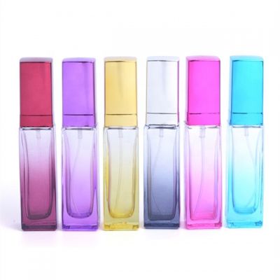 IN STOCK Colorful 20ml empty square glass perfume spray bottle for cosmetic liquid