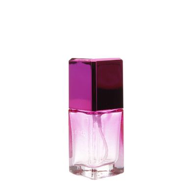 14ml 0.46oz wholesale new style pink square empty travel glass perfume bottle with sprayer pump