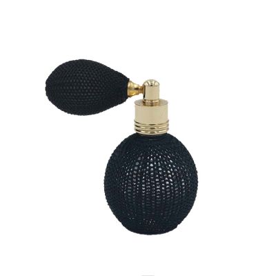 15ml empty ball round black woven perfume packaging glass bottle with airbag