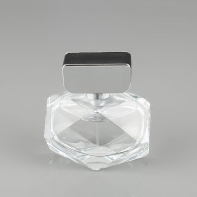 Hot Sale Diamond Shaped Clear Perfume Glass Bottle For Gift 