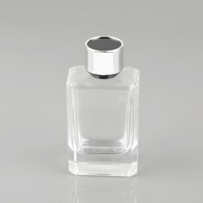 Women's 50ml transparent perfume bottles empty perfume glass bottle with plastic cap 