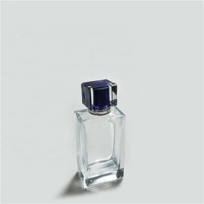 Empty Transparent Square Men's 100ml Perfume Glass Bottle 