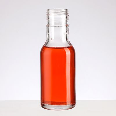 high quality Round mini brandy Liquor Vodka glass bottle maple syrup milk tea coffee bottles 