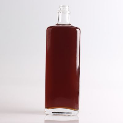 Fashion delicate square whisky brandy glass bottle with Transparent cap
