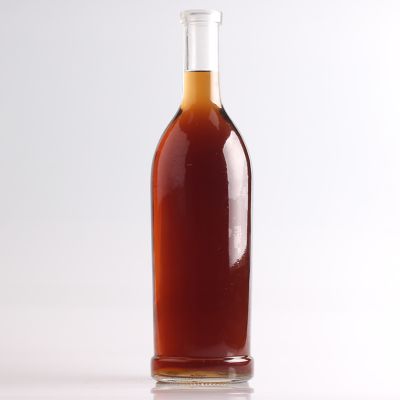 Best price Transparent clear cognac brandy glass bottles for golden lids