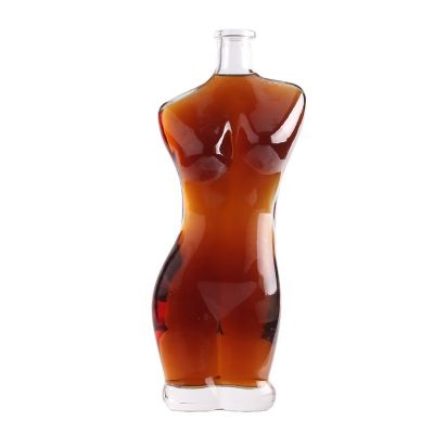 New Product California Elegant Women Body Shaped Glass Bottle For Vodka Whiskey 