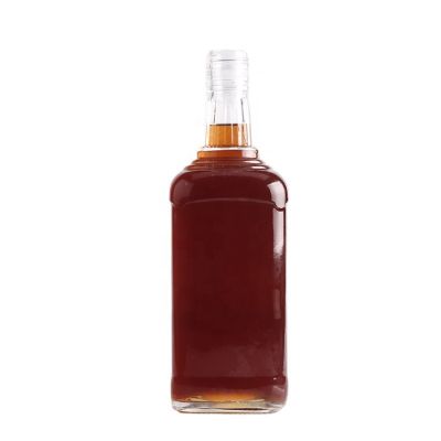 Fashion Design Good Looking 750Ml Square Glass Whiskey Bottle 
