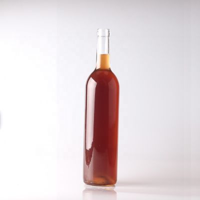 Popular Design Cylinder Clear 750ml Spirit Bottle Good Quality ODM Liquor Bottle With Plate Finish 