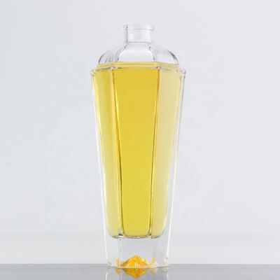 Top Grade Hexagon Shape Cork Spirits 500ml Liquor Glass Bottle Thick Bottom