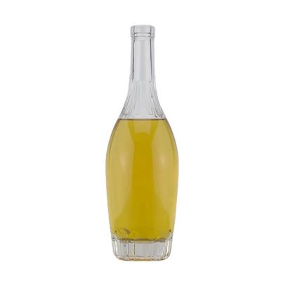 700ml 750ml Customized Embossed Design Super Flint Crystal Liquor Spirits Glass Bottle For Vodka Whiskey Rum Wine For Cork Top