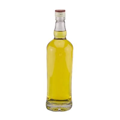750ml round shape transparent decal rum whiskey vodka super flint glass bottle with cork stopper closure 