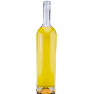 Manufacturer Classic Design Food Grade Round Shape 750ml Liquor Glass Bottle For Vodka Whiksey With Cork Stopper