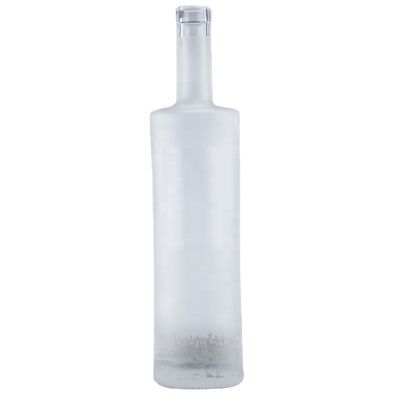 Luxury Customized Frosted Design Super Flint Liquor Spirits Glass Bottle For Vodka Whiskey With Cork Top 750ml 700ml