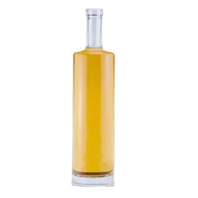 Factory Classic Design Food Grade Round Shape Super Flint 750ml 700ml Liquor Vodka Whiskey Wine Glass Bottle With Cork Top
