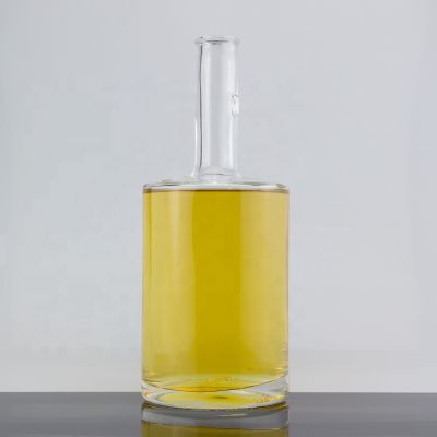 Long Neck Round Shape Clear 750ml Super Flint Gin Glass Bottle For Corks 