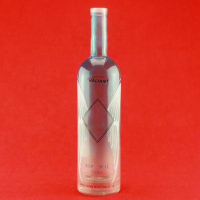 Customer's Logo 750ml Round Shape Spirits Glass Bottle Super Flint Liquor Glass Bottle With Cork 